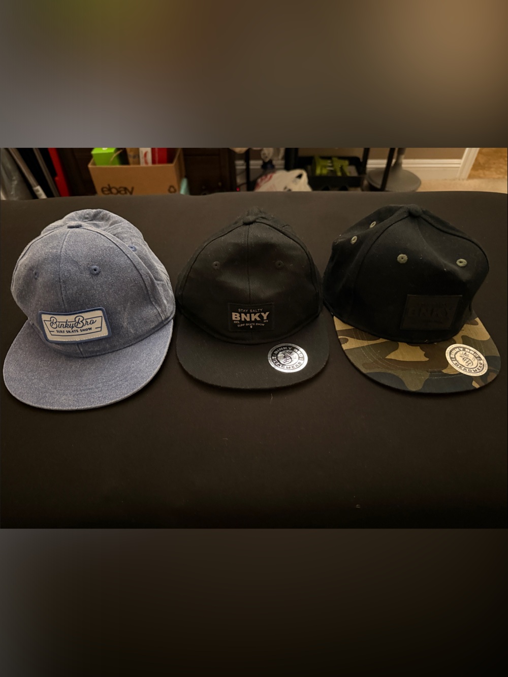 Black and Blue Snapback Hat - kids Casual Cap
